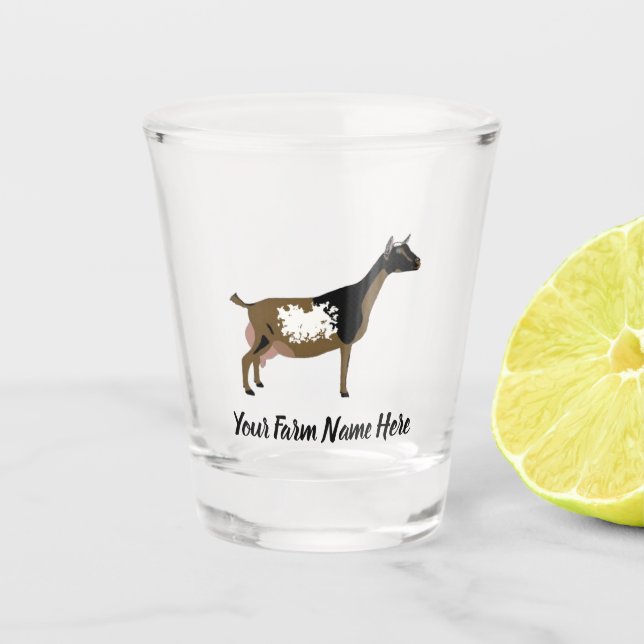 Personalized Nigerian Dwarf Dairy Goat Shot Glass (Front)