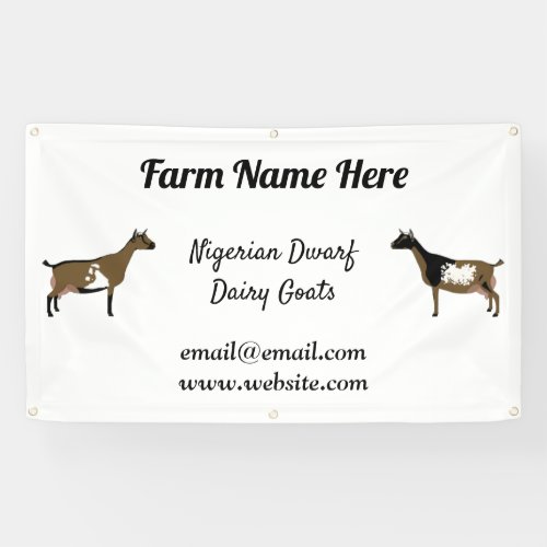 Personalized Nigerian Dwarf Dairy Goat Show Banner