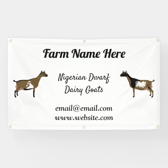 Personalized Nigerian Dwarf Dairy Goat Show Banner (Horizontal)