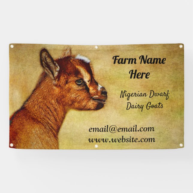Personalized Nigerian Dwarf Dairy Goat Show Banner (Horizontal)