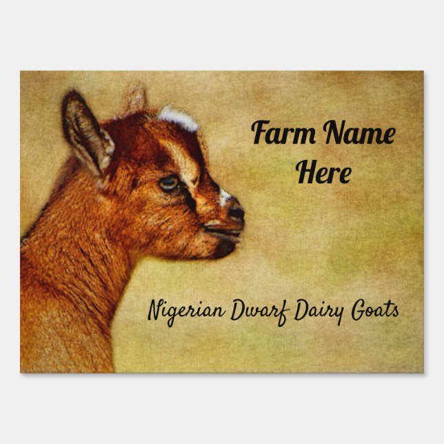 Personalized Nigerian Dwarf Dairy Goat Show Sign (Front)