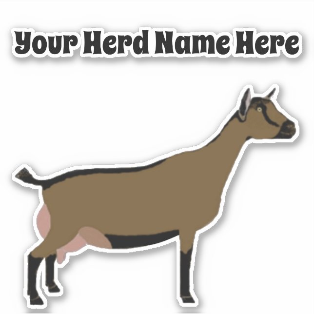 Personalized Nigerian Dwarf Dairy Goat Sticker (Front)