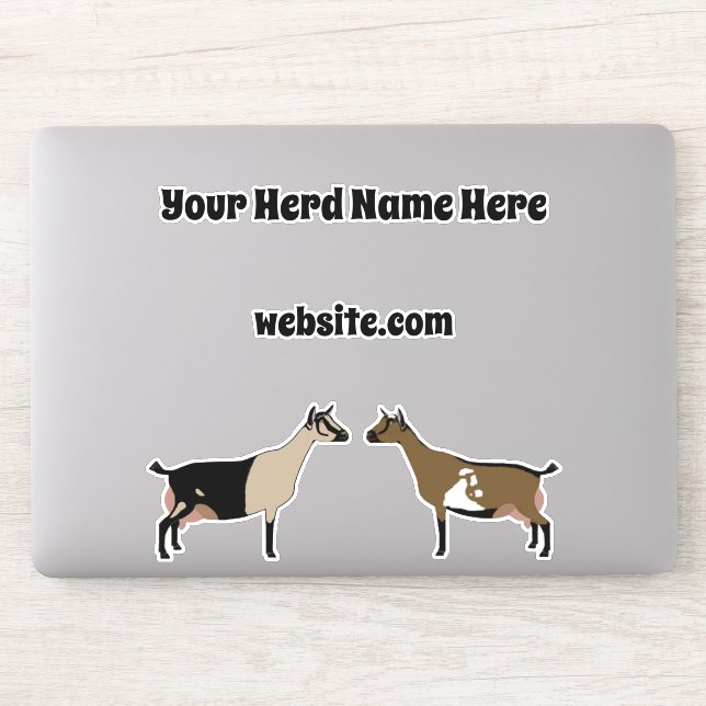 Personalized Nigerian Dwarf Dairy Goat Sticker (Computer)