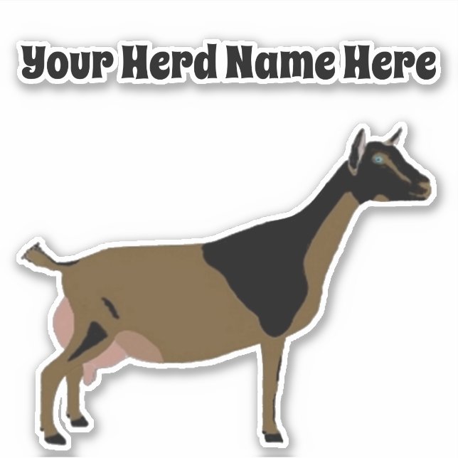 Personalized Nigerian Dwarf Dairy Goat Sticker (Front)