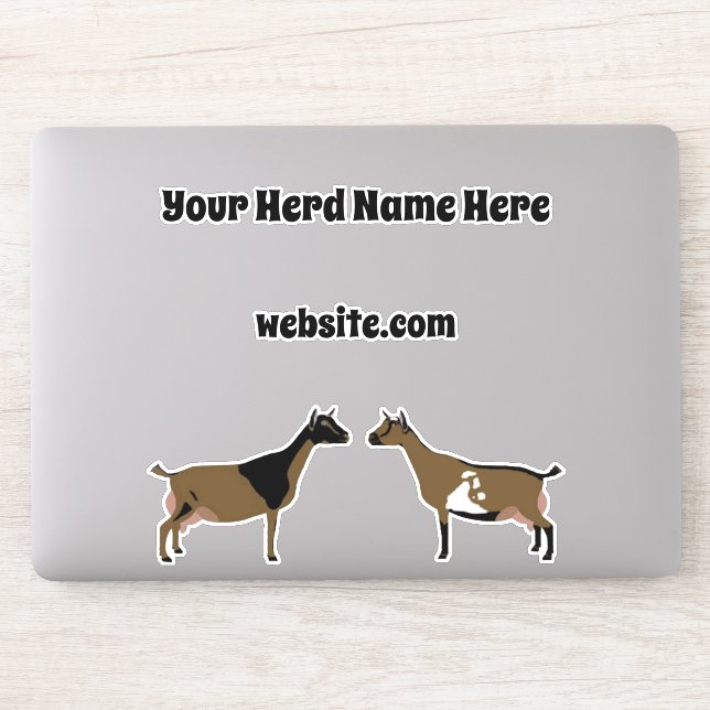 Personalized Nigerian Dwarf Dairy Goat Sticker (Computer)