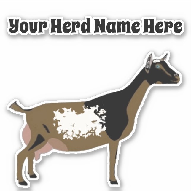 Personalized Nigerian Dwarf Dairy Goat Sticker (Front)