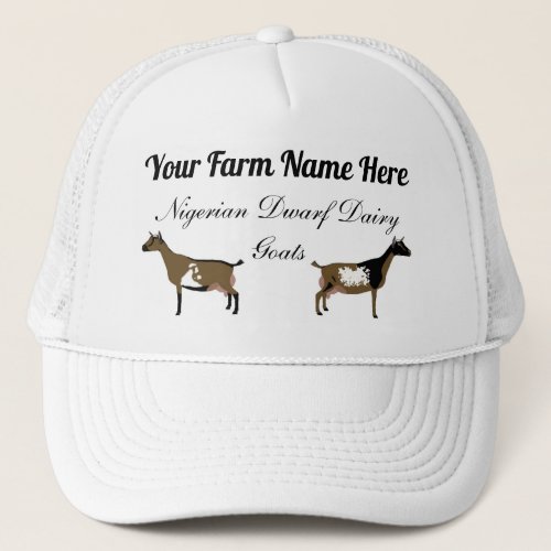 Personalized Nigerian Dwarf Dairy Goat Trucker Hat