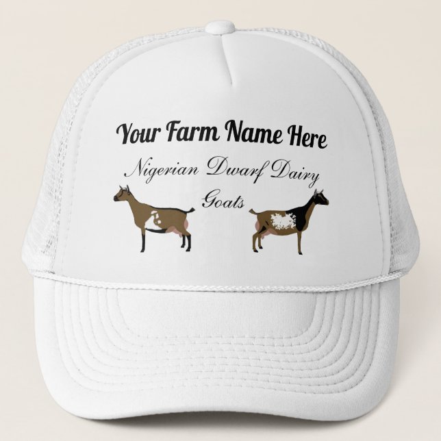 Personalized Nigerian Dwarf Dairy Goat Trucker Hat (Front)