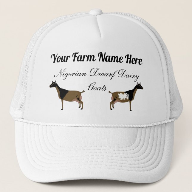Personalized Nigerian Dwarf Dairy Goat Trucker Hat (Front)