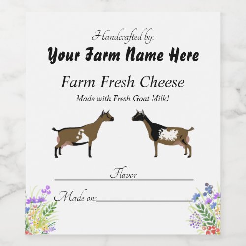 Personalized Nigerian Dwarf Goat Cheese Label