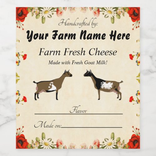 Personalized Nigerian Dwarf Goat Cheese Label