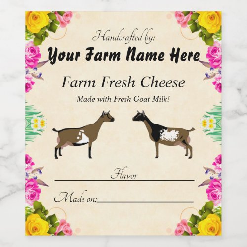 Personalized Nigerian Dwarf Goat Cheese Label