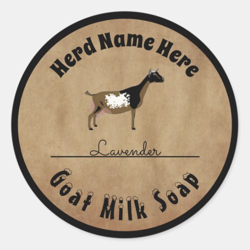 Personalized Nigerian Dwarf Goat Milk Soap Classic Round Sticker