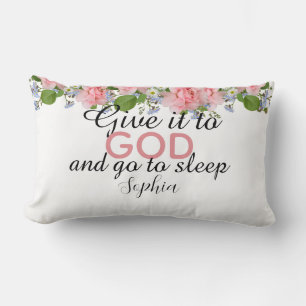 Personalized night prayer floral Christian Lumbar Pillow