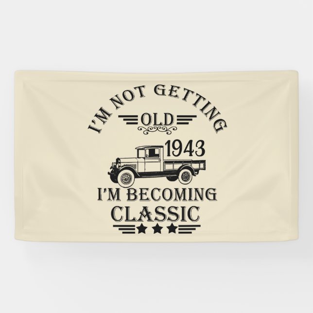 Personalized ninety vintage 90th birthday party banner (Horizontal)