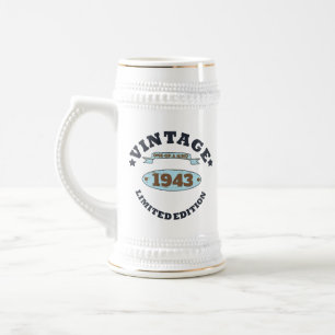 Personalized ninety vintage 90th birthday party beer stein