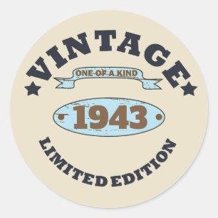 Personalized ninety vintage 90th birthday party classic round sticker
