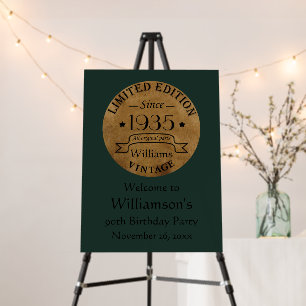 Personalized ninety vintage 90th birthday party foam board