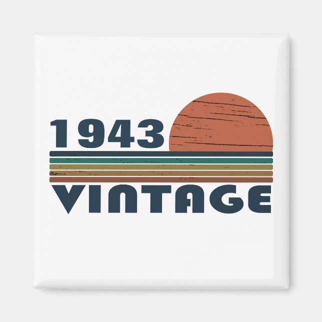 Personalized ninety vintage 90th birthday party magnet (Front)