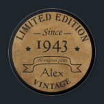 Personalized ninety vintage 90th birthday party magnet<br><div class="desc">Make your birthday special with this unique design. Add a touch of sophisticated elegance to your birthday celebration with our exquisite, one-of-a-kind designs. These graphics bring sophistication and originality to any product, creating a memorable and stylish gift. They are perfect for those who appreciate a touch of timeless glamour on...</div>