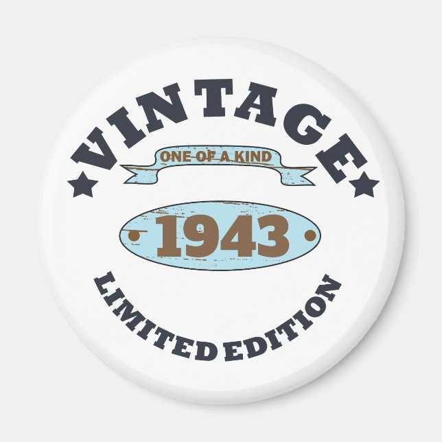 Personalized ninety vintage 90th birthday party magnet (Front)