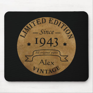 Personalized ninety vintage 90th birthday party mouse pad