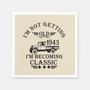 Personalized ninety vintage 90th birthday party napkins