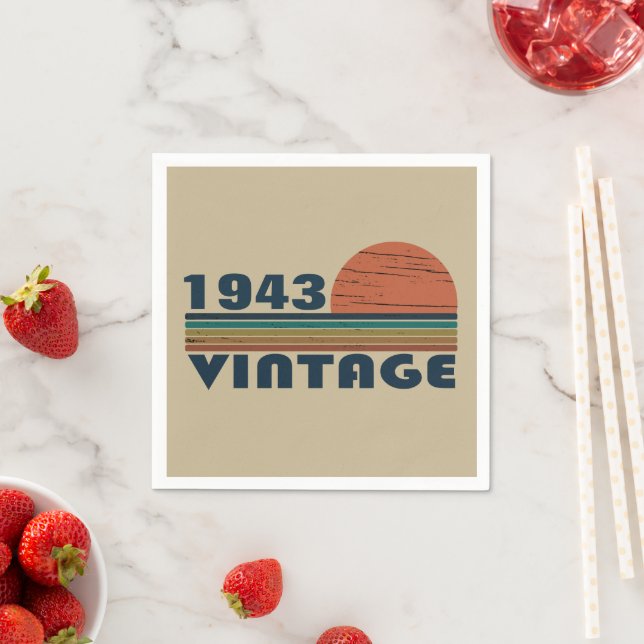 Personalized ninety vintage 90th birthday party napkins (Insitu)