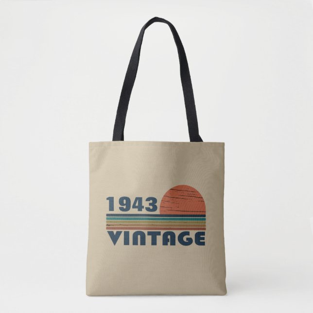 Personalized ninety vintage 90th birthday party tote bag (Front)