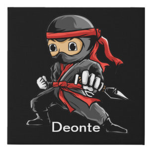 Personalized Ninja Faux Canvas Print