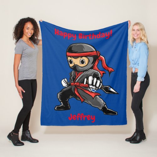 Personalized Ninja    Fleece Blanket