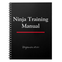 Personalized Ninja Training Manual Notebook Black