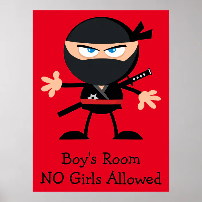 Personalized Ninja Warrior Boy's Room Red Poster | Zazzle.com
