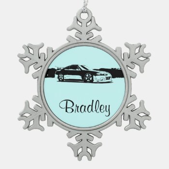 Personalized Nissan Silvia Snowflake Pewter Christmas Ornament by K2Pphotography at Zazzle