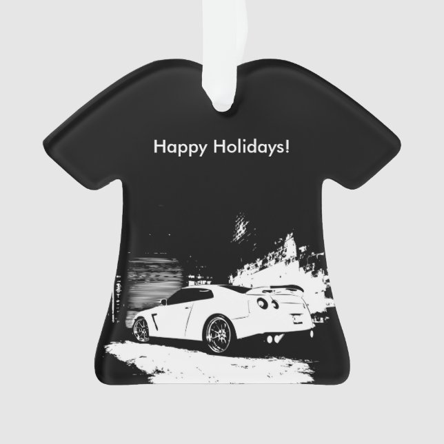 Personalized Nissan Skyline GT-R Rear View Ornament (Front)