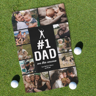 Personalized No.1 Dad Golf Towel with Photos