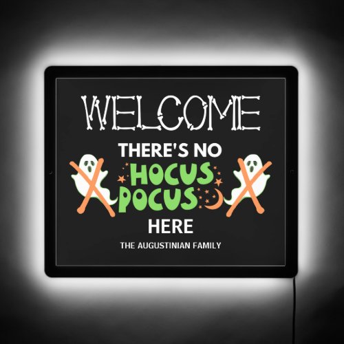 Personalized NO HOCUS POCUS Christian Halloween LED Sign