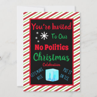 Personalized No Politics Christmas Invitation