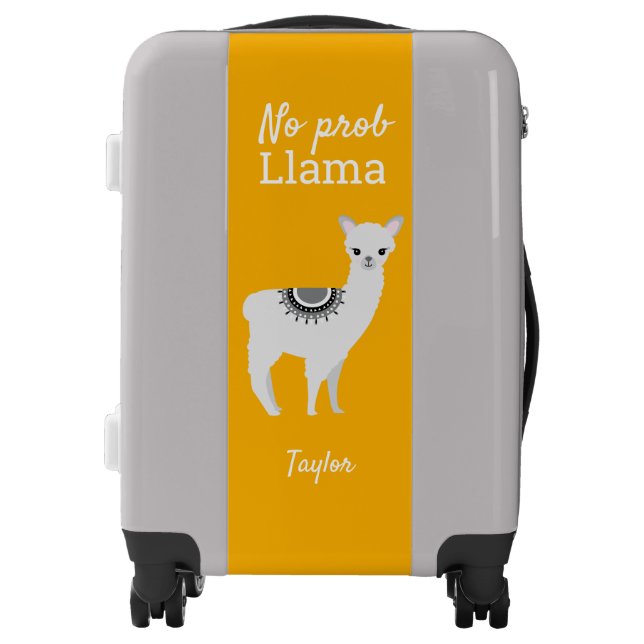 Personalized "No Prob Llama" Carry-On Luggage - Ye (Front)