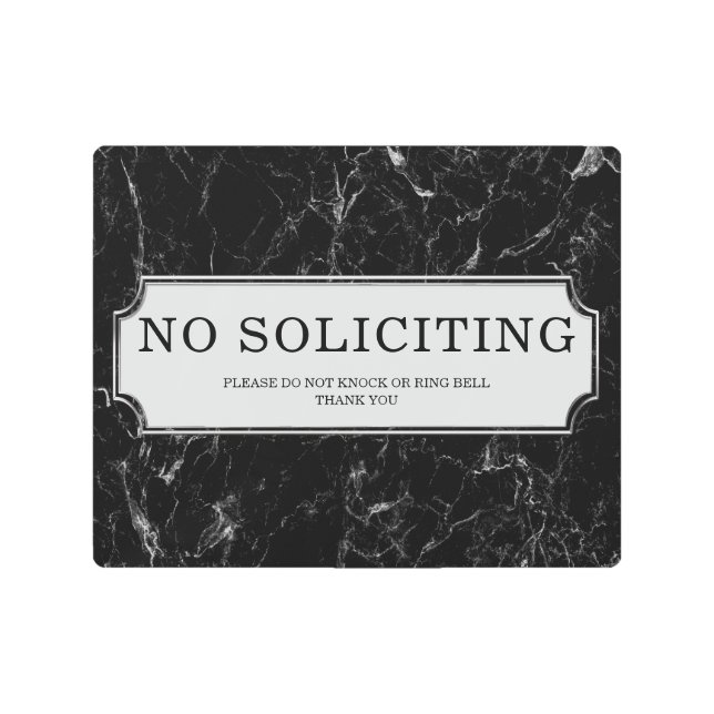 Personalized No Soliciting Metal Outdoor Door Sign (Front)