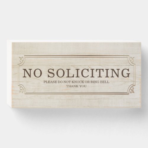 Personalized No Soliciting Wood Outdoor Door Sign