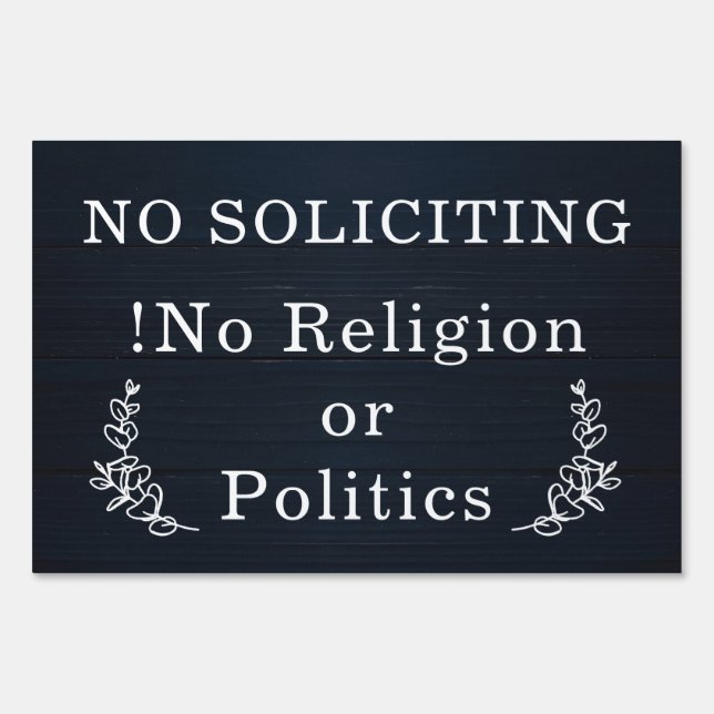 Personalized  No Soliciting Wood Outdoor Door Sign (Front)