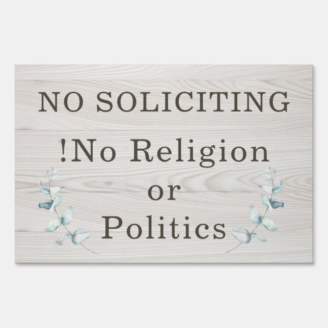Personalized  No Soliciting Wood Outdoor Door Sign (Front)