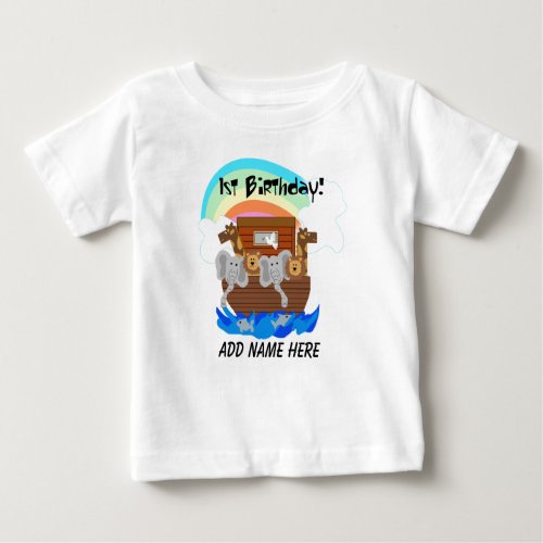 Personalized Noahs Ark 1st Birthday Tshirt