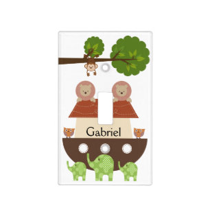 Personalized Noah's Ark Animals Light Switch Cover