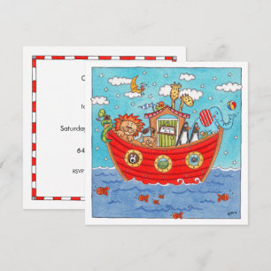 Personalized Noah's Ark Birthday Invitation