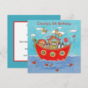 Personalized Noah's Ark Birthday Invitation