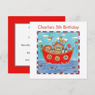 Personalized Noah's Ark Birthday Invitation