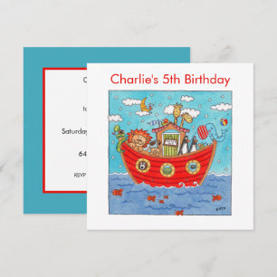 Personalized Noah's Ark Birthday Invitation