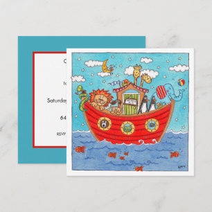 Personalized Noah's Ark Birthday Invitation